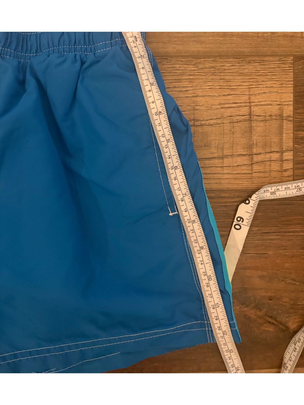 Sundek Royal Blue Swim Trunks with Neon Green Stripe - Picture 6 of 8